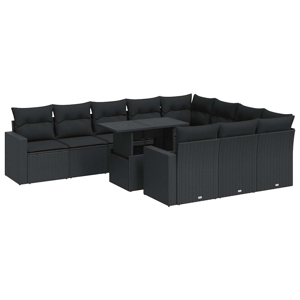 Set Canapele De Grădină Cu Perne, 11 Piese, , Poliratan
