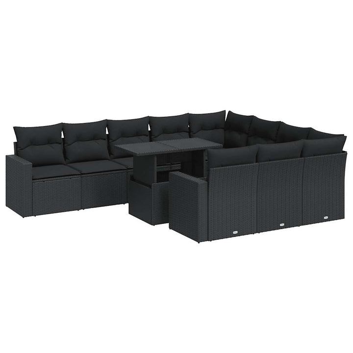 Set Canapele De Grădină Cu Perne, 11 Piese, , Poliratan