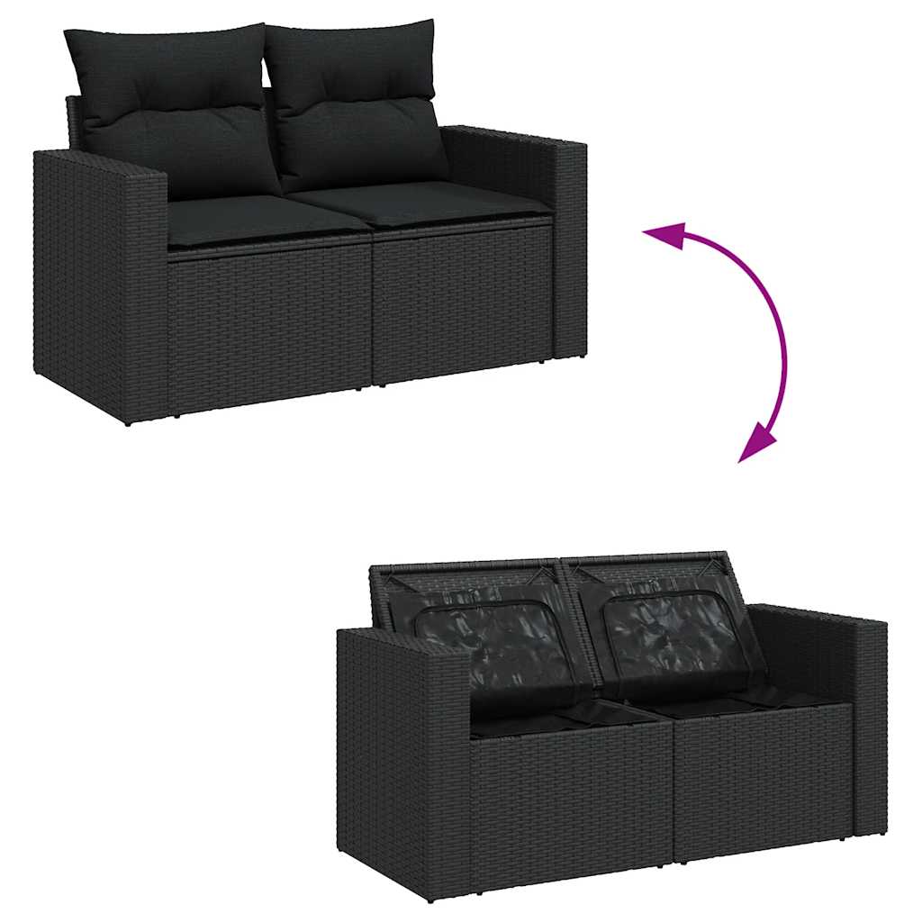 Set Canapele De Grădină Cu Perne, 11 Piese, , Poliratan