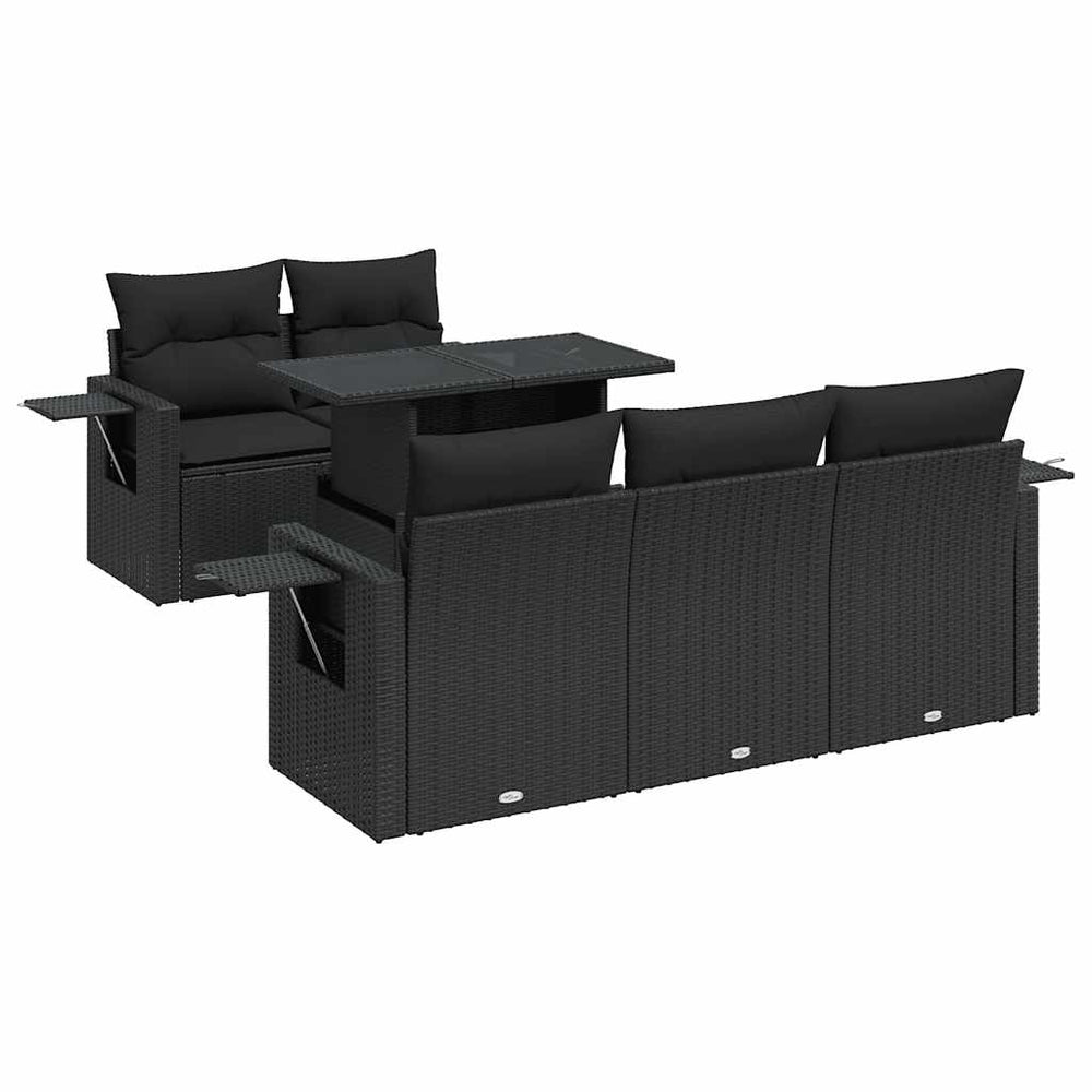 Set Mobilier De Grădină Cu Perne, 6 Piese, , Poliratan
