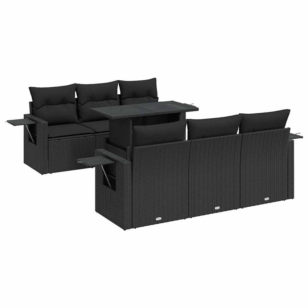 Set Canapele De Grădină Cu Perne, 7 Piese, , Poliratan