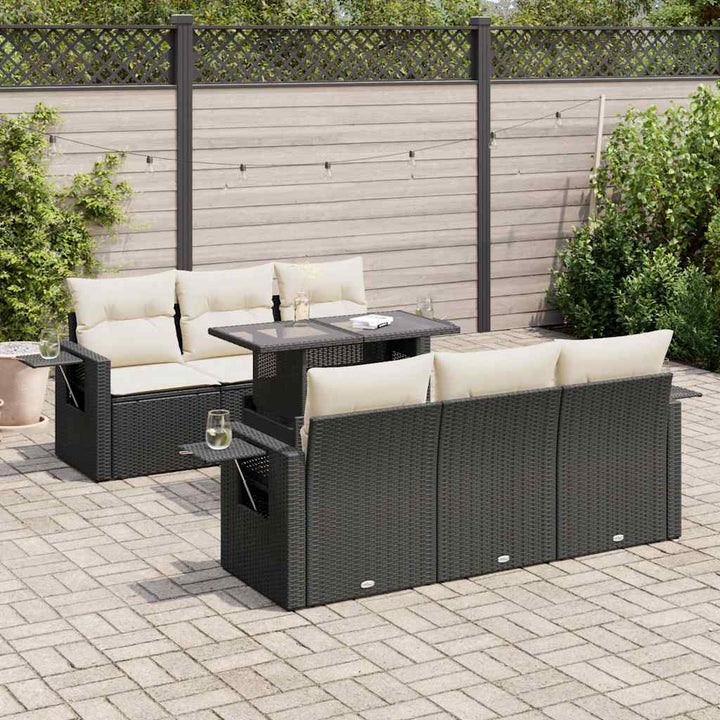 Set Canapele De Grădină Cu Perne, 7 Piese, , Poliratan