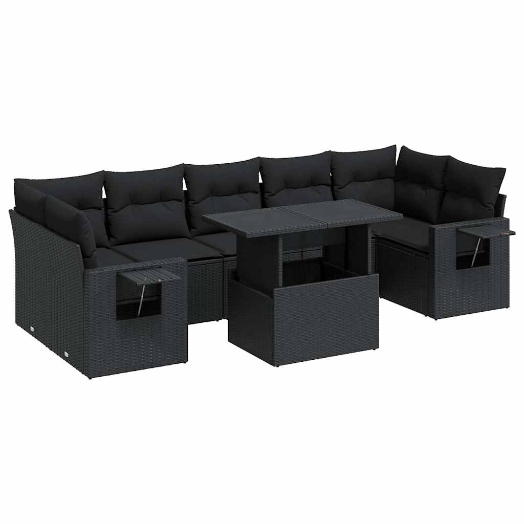 Set Mobilier De Grădină Cu Perne, 8 Piese, , Poliratan