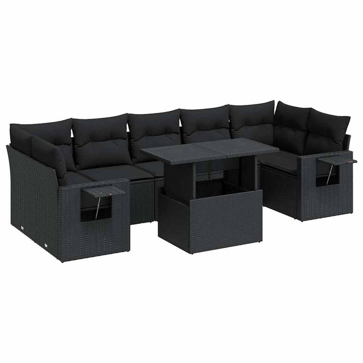 Set Mobilier De Grădină Cu Perne, 8 Piese, , Poliratan