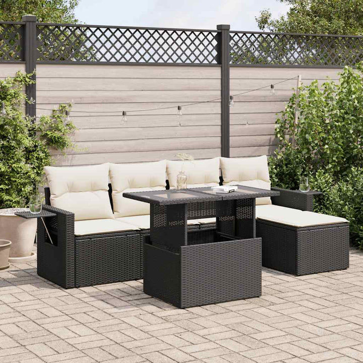 Set Mobilier De Grădină Cu Perne, 6 Piese, , Poliratan