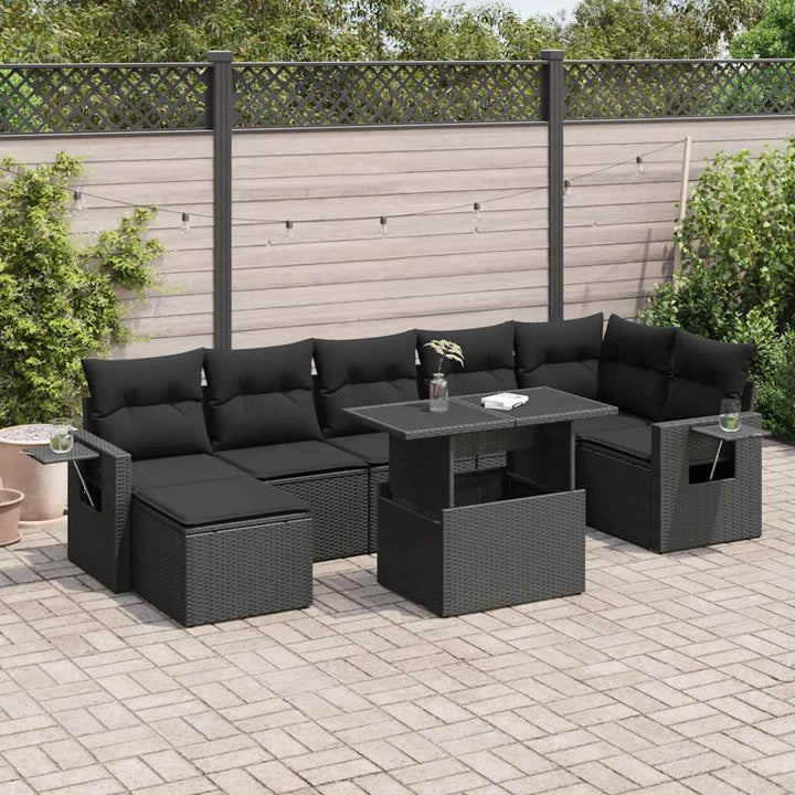 Set Canapele De Grădină, 8 Piese, Cu Perne, Bej, Poliratan