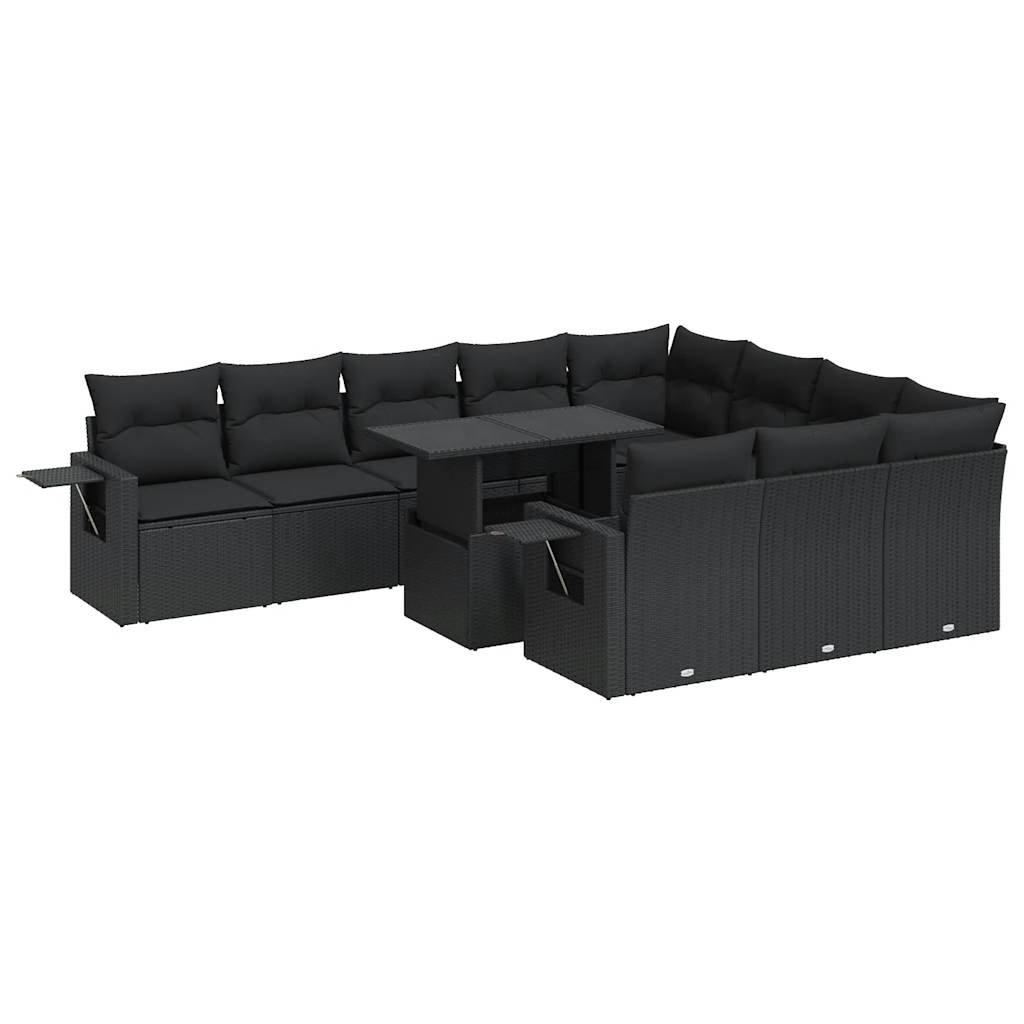 Set Canapele De Grădină Cu Perne, 11 Piese, , Poliratan