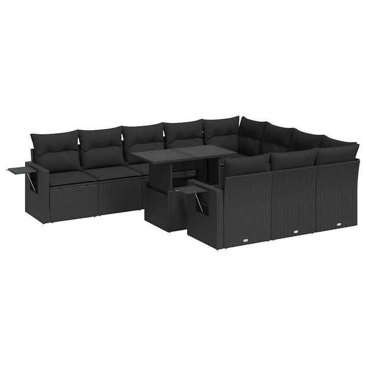 Set Canapele De Grădină Cu Perne, 11 Piese, , Poliratan