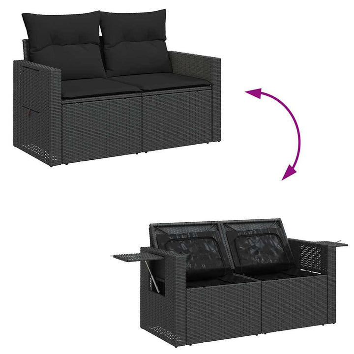 Set Canapele De Grădină Cu Perne, 11 Piese, , Poliratan
