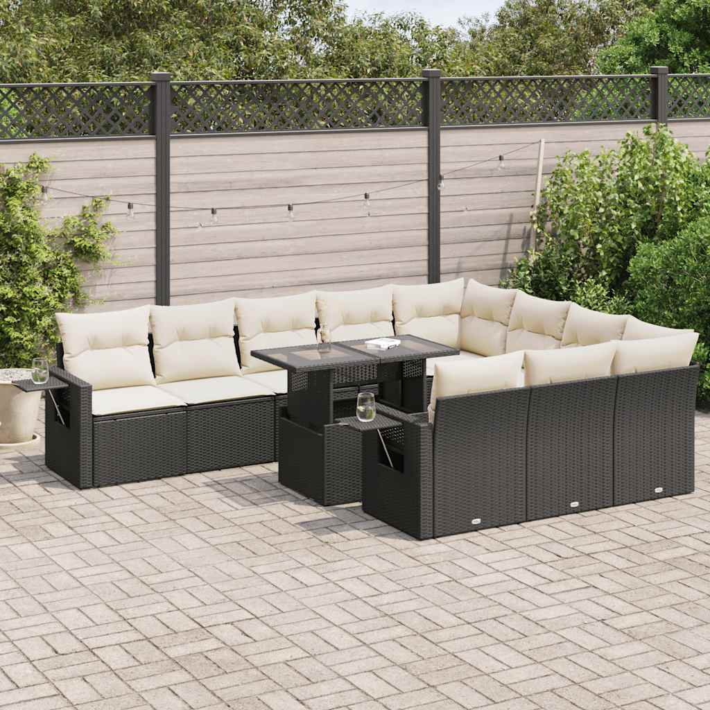 Set Canapele De Grădină Cu Perne, 11 Piese, , Poliratan