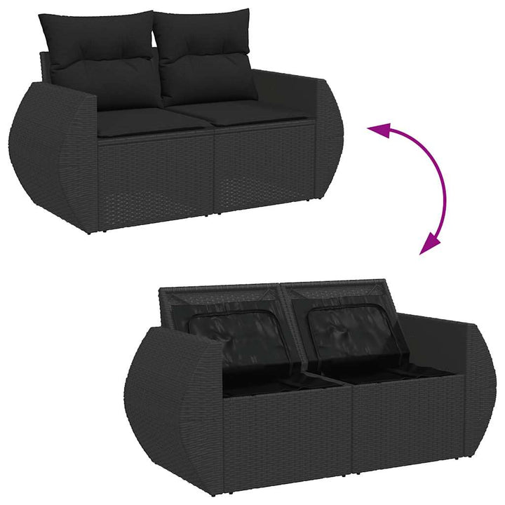 Set Canapele De Grădină Cu Perne, 7 Piese, , Poliratan