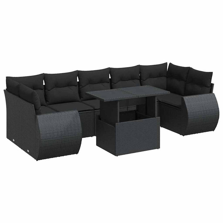 Set Mobilier De Grădină Cu Perne, 8 Piese, , Poliratan