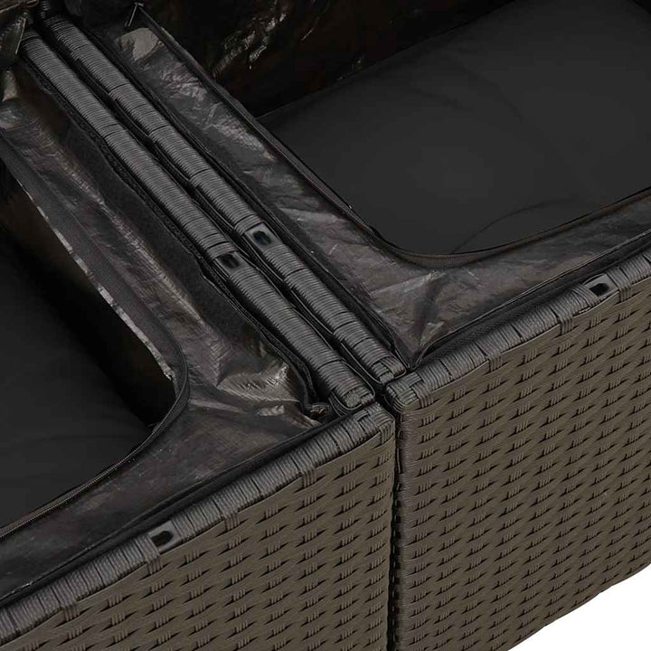 Set Canapele De Grădină Cu Perne, 11 Piese, , Poliratan