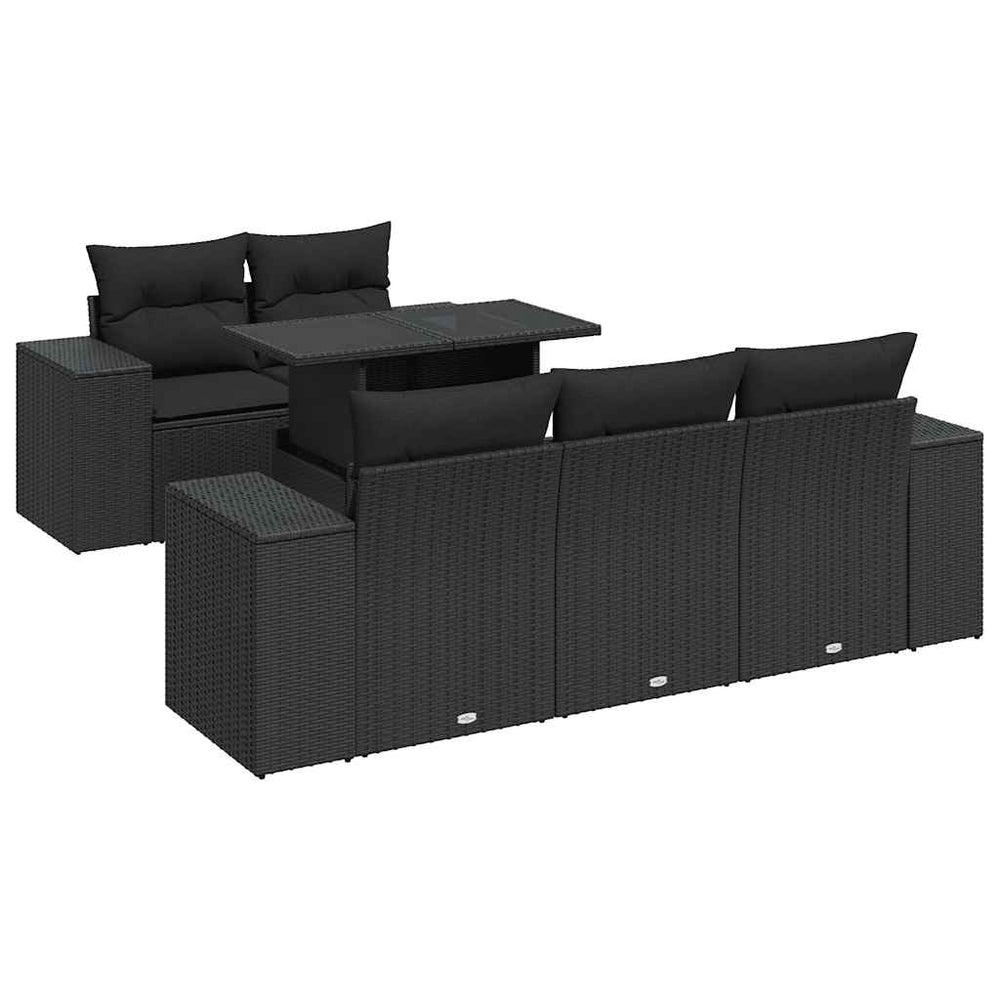 Set Mobilier De Grădină Cu Perne, 6 Piese, , Poliratan