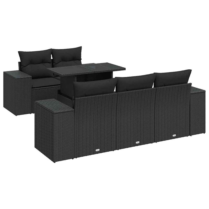 Set Mobilier De Grădină Cu Perne, 6 Piese, , Poliratan
