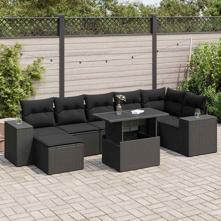 Set Canapele De Grădină, 8 Piese, Cu Perne, Bej, Poliratan