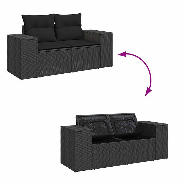 Set Canapele De Grădină Cu Perne, 11 Piese, , Poliratan