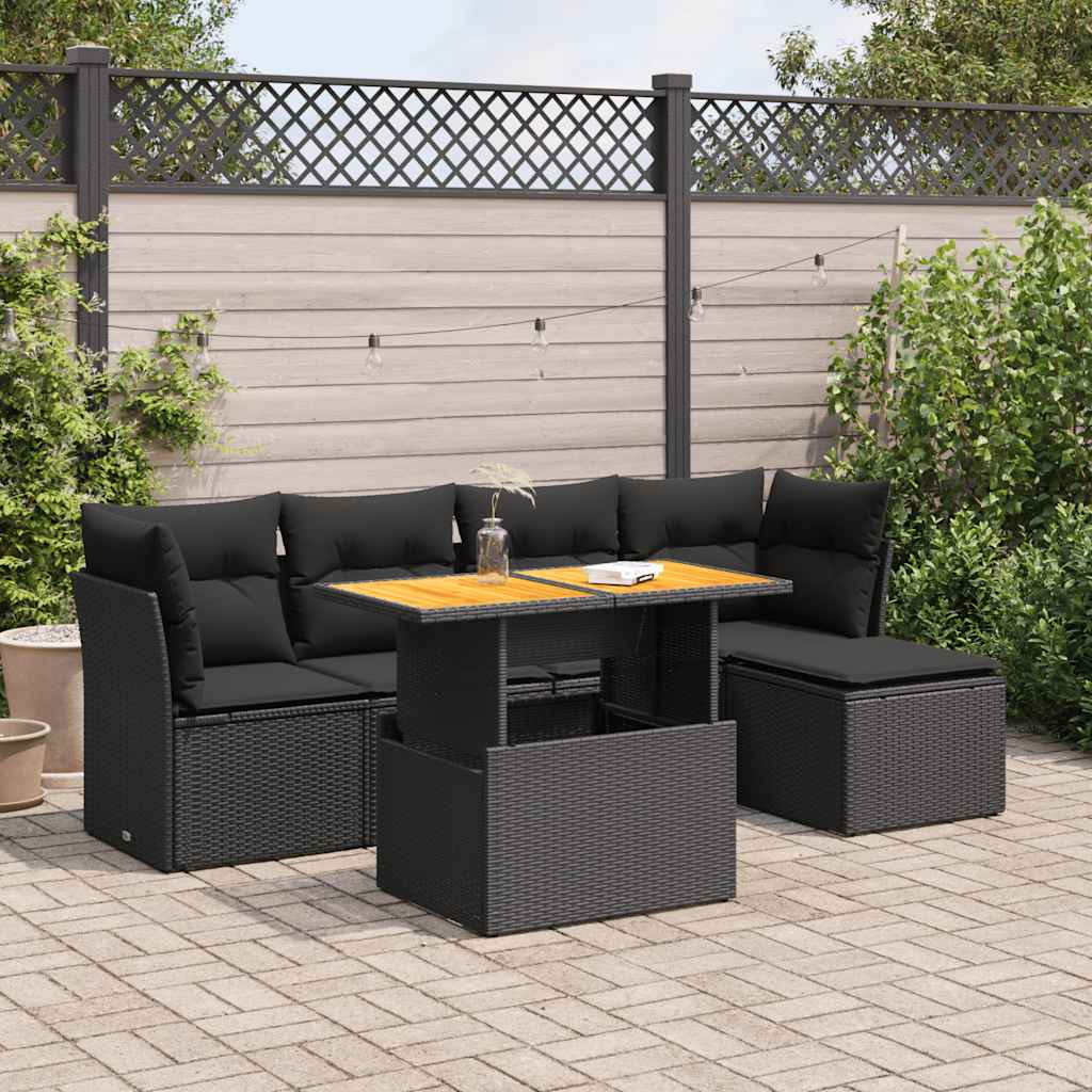 Set Mobilier De Grădină Cu Perne, 6 Piese, , Poliratan