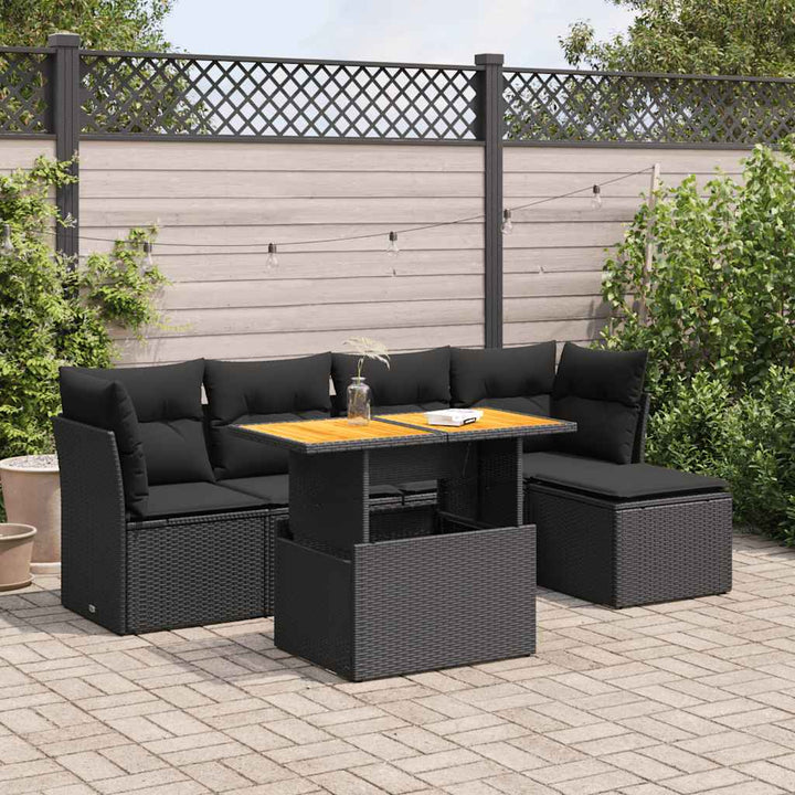 Set Mobilier De Grădină Cu Perne, 6 Piese, , Poliratan
