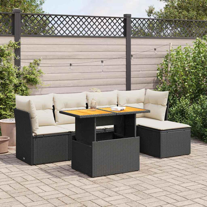 Set Mobilier De Grădină Cu Perne, 6 Piese, , Poliratan