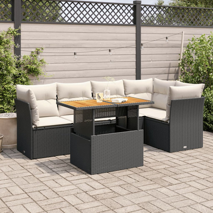 Set Canapele De Grădină Cu Perne, 5 Piese, Bej, Poliratan