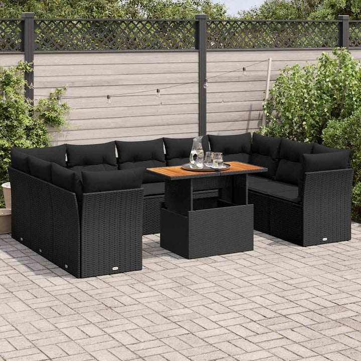 Set Canapele De Grădină Cu Perne, 10 Piese, , Poliratan