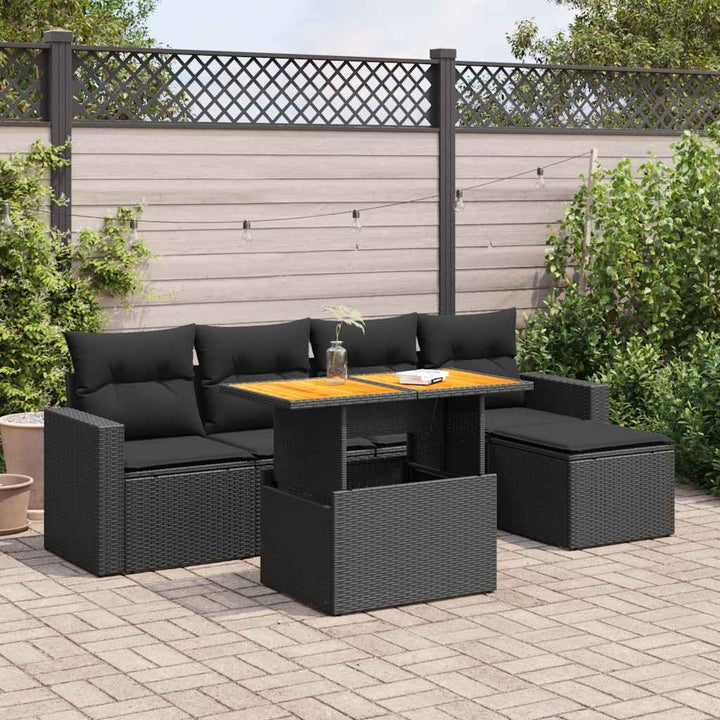 Set Mobilier De Grădină Cu Perne, 6 Piese, , Poliratan