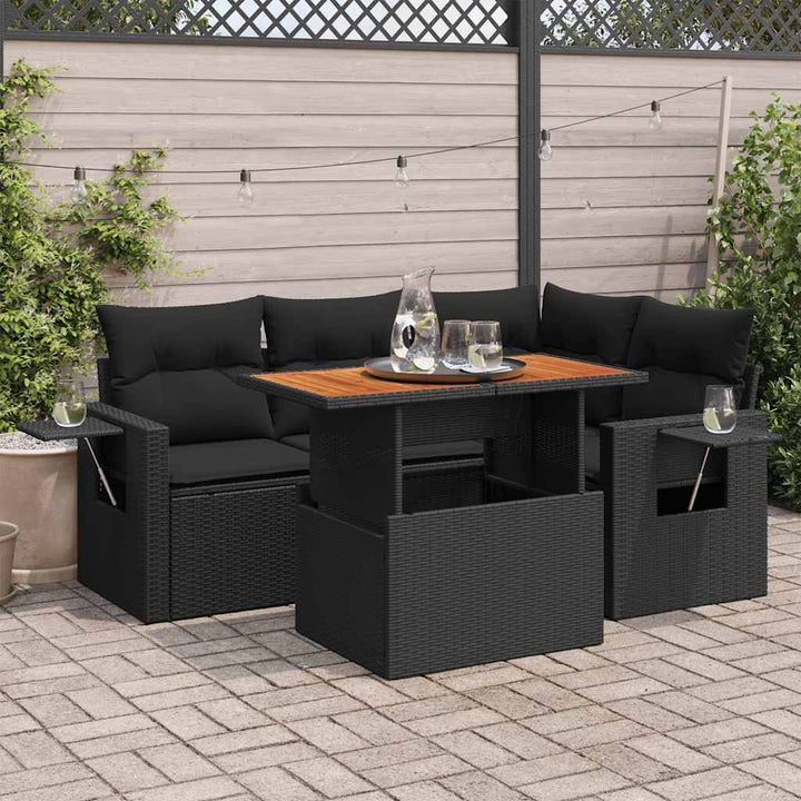 Set Mobilier De Grădină Cu Perne, 5 Piese, , Poliratan