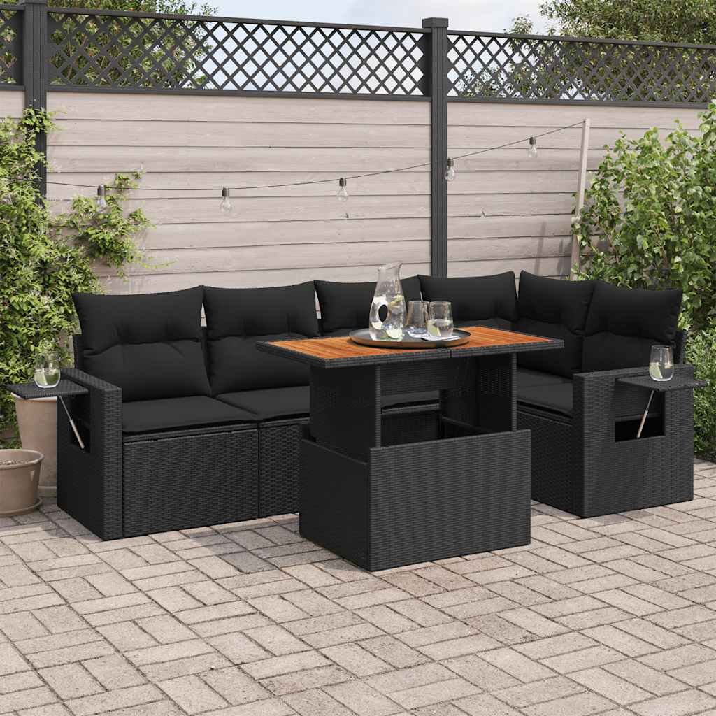 Set Mobilier De Grădină Cu Perne, 6 Piese, , Poliratan