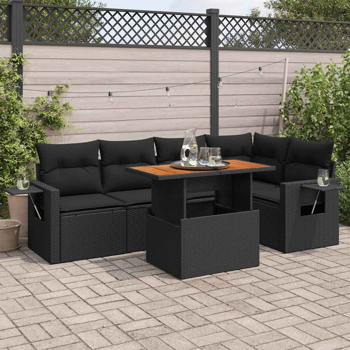 Set Mobilier De Grădină Cu Perne, 6 Piese, , Poliratan