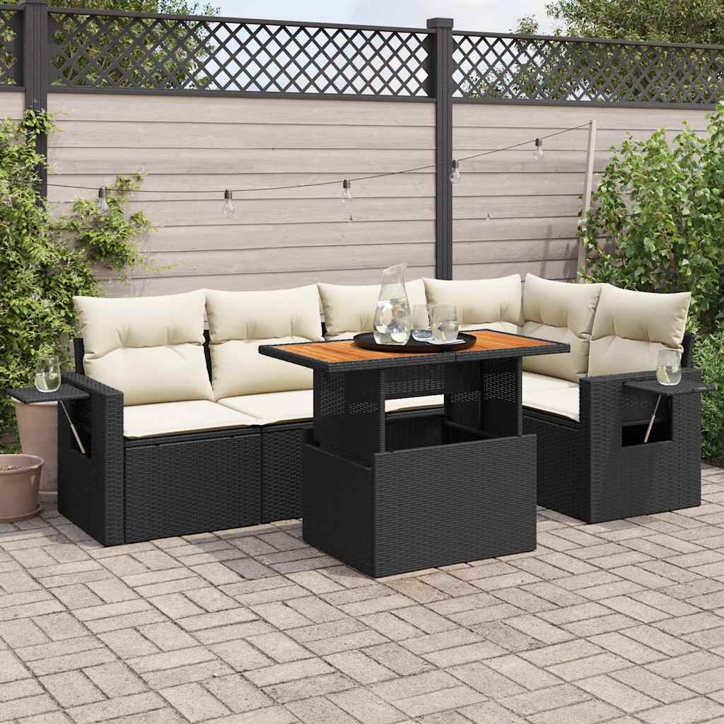 Set Mobilier De Grădină Cu Perne, 6 Piese, , Poliratan