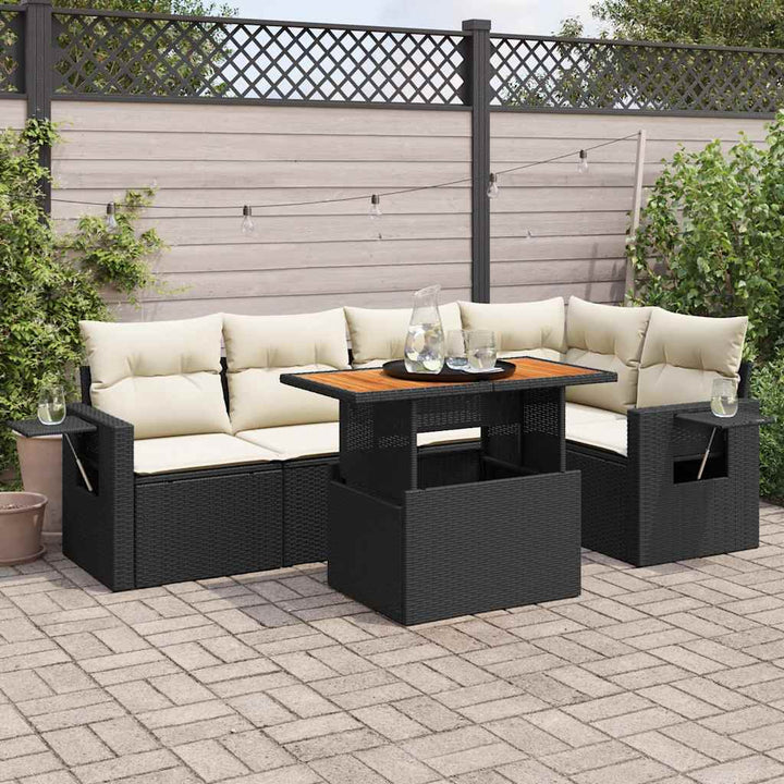 Set Mobilier De Grădină Cu Perne, 6 Piese, , Poliratan