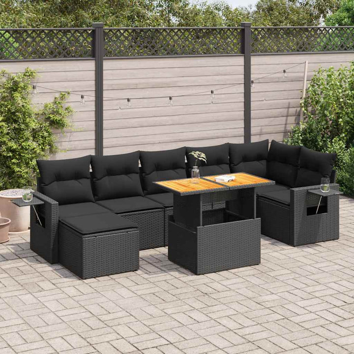 Set Mobilier De Grădină Cu Perne, 8 Piese, , Poliratan