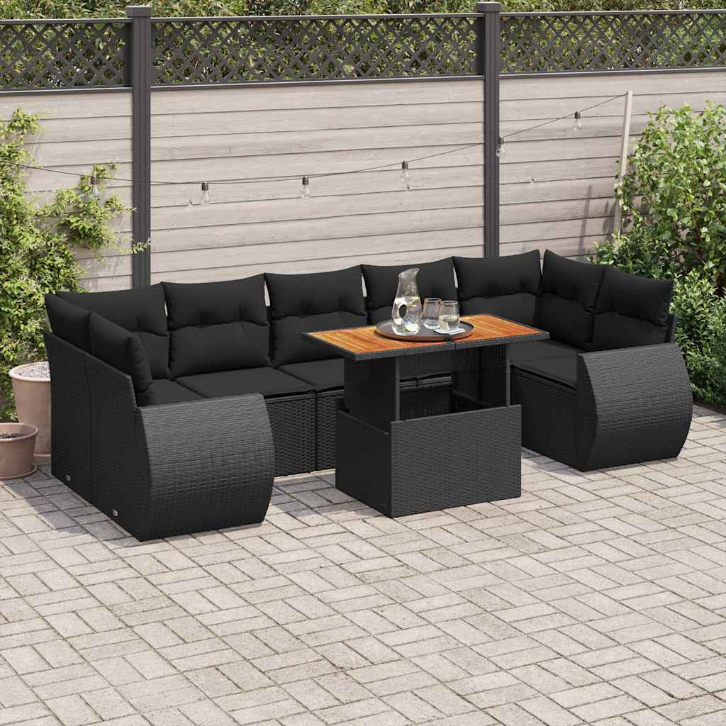 Set Canapele De Grădină, 8 Piese, Cu Perne, Bej, Poliratan