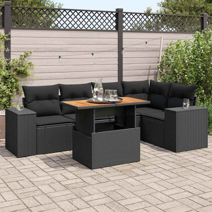 Set Mobilier De Grădină Cu Perne, 6 Piese, , Poliratan