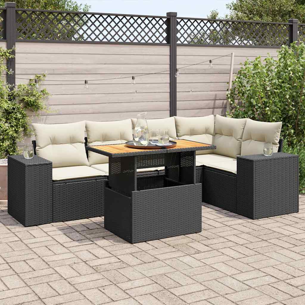 Set Mobilier De Grădină Cu Perne, 6 Piese, , Poliratan