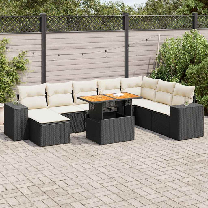 Set Canapele De Grădină, 9 Piese, Cu Perne, , Poliratan