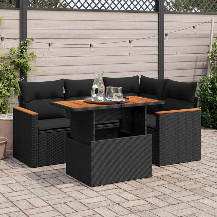 Set Mobilier De Grădină Cu Perne, 5 Piese, , Poliratan