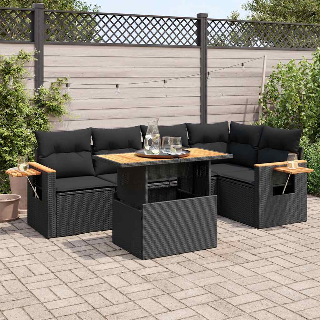 Set Mobilier De Grădină Cu Perne, 6 Piese, , Poliratan