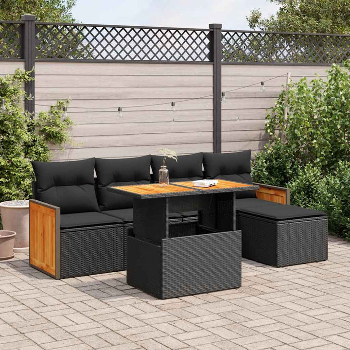 Set Mobilier De Grădină Cu Perne, 6 Piese, , Poliratan