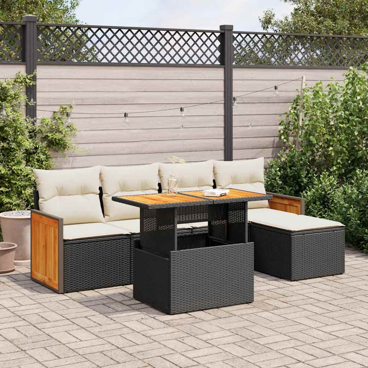 Set Mobilier De Grădină Cu Perne, 6 Piese, , Poliratan