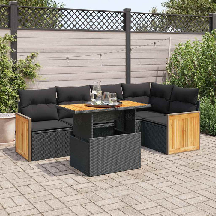 Set Mobilier De Grădină Cu Perne, 6 Piese, , Poliratan