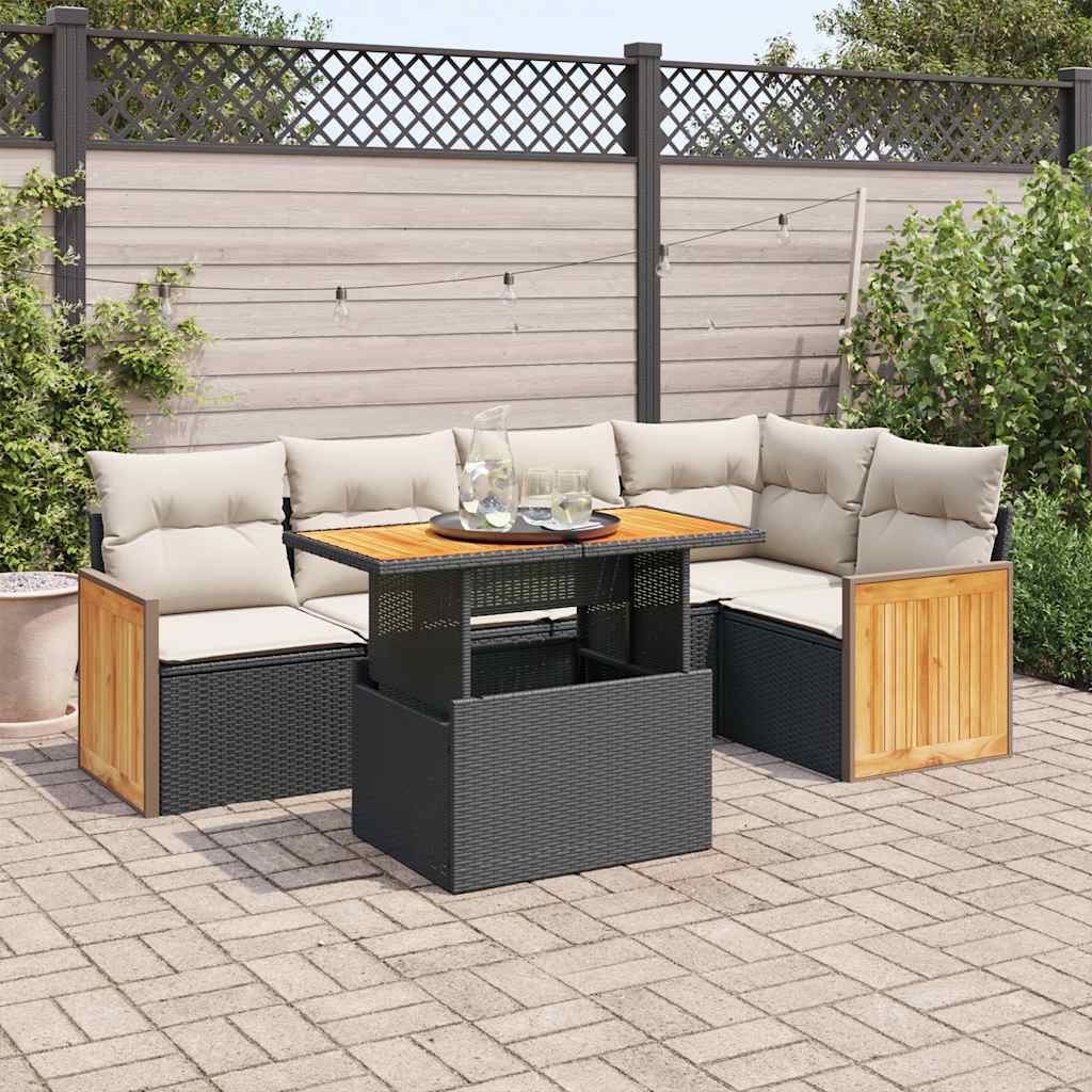 Set Mobilier De Grădină Cu Perne, 6 Piese, , Poliratan