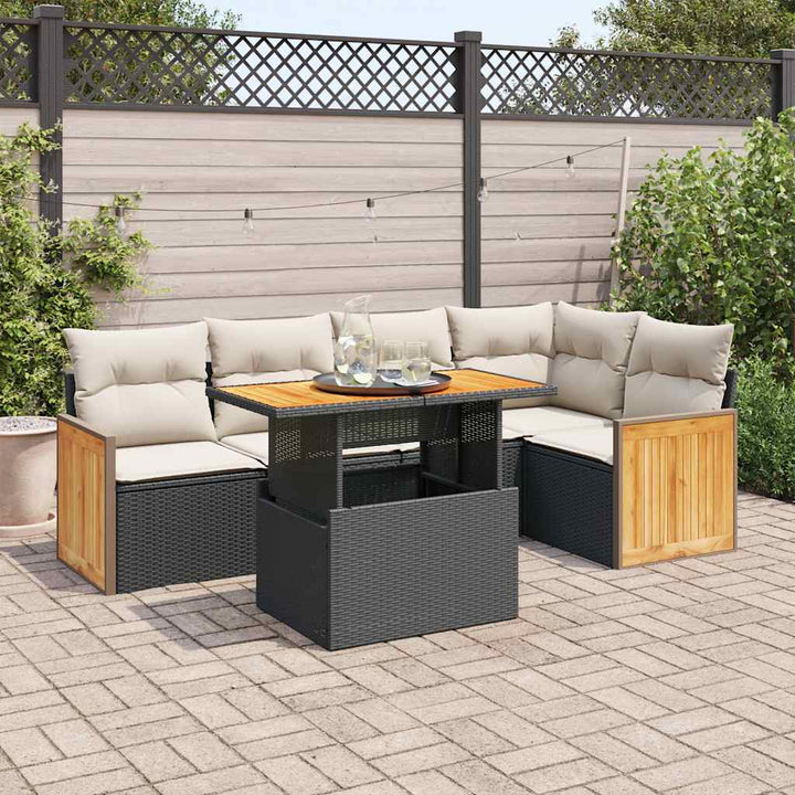 Set Mobilier De Grădină Cu Perne, 6 Piese, , Poliratan