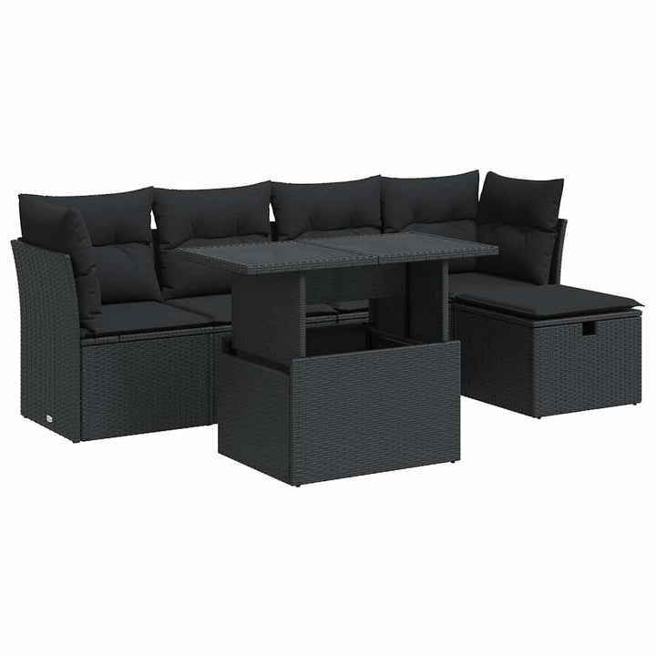 Set Mobilier De Grădină Cu Perne, 6 Piese, , Poliratan