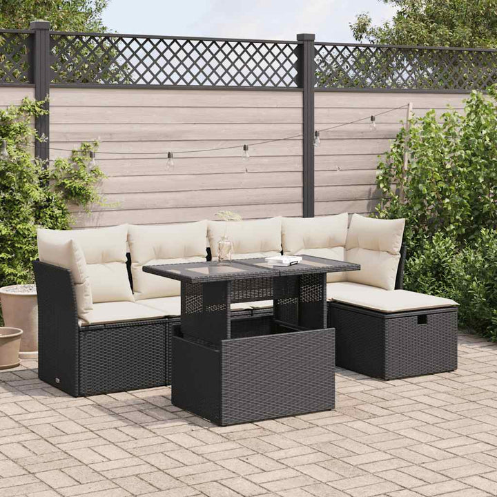 Set Mobilier De Grădină Cu Perne, 6 Piese, , Poliratan