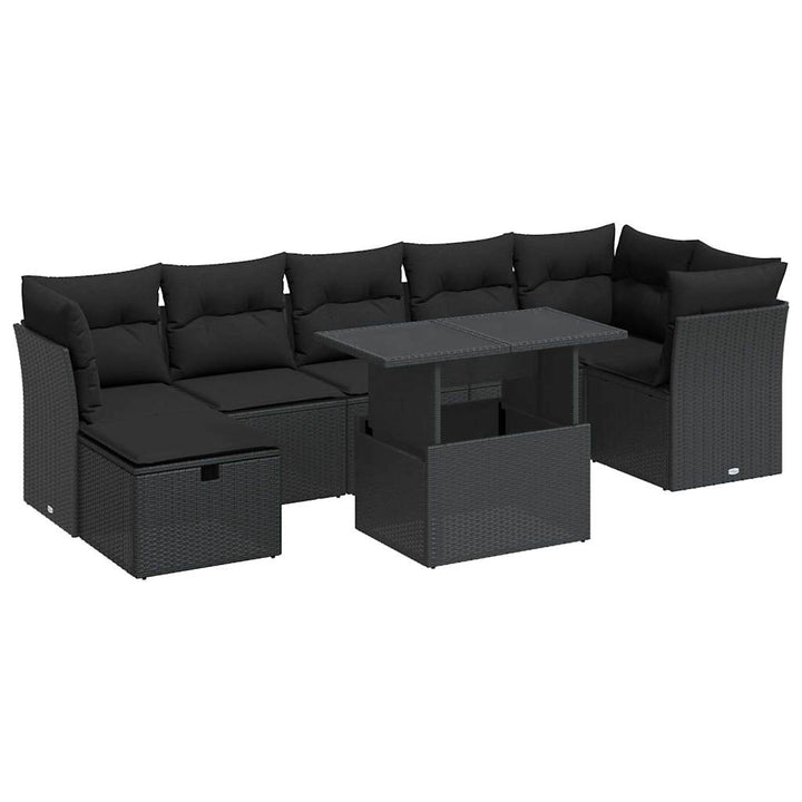 Set Mobilier De Grădină Cu Perne, 8 Piese, , Poliratan