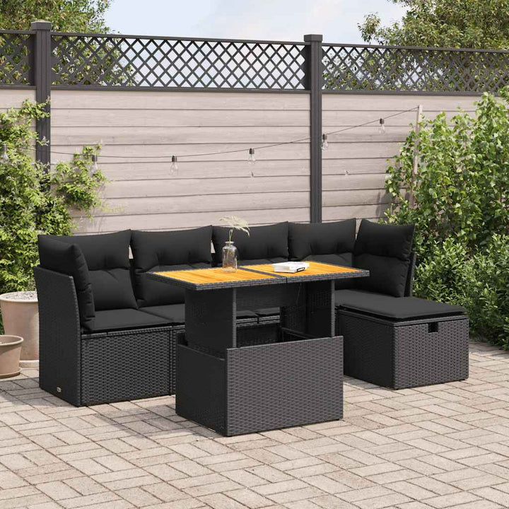 Set Mobilier De Grădină Cu Perne, 6 Piese, , Poliratan