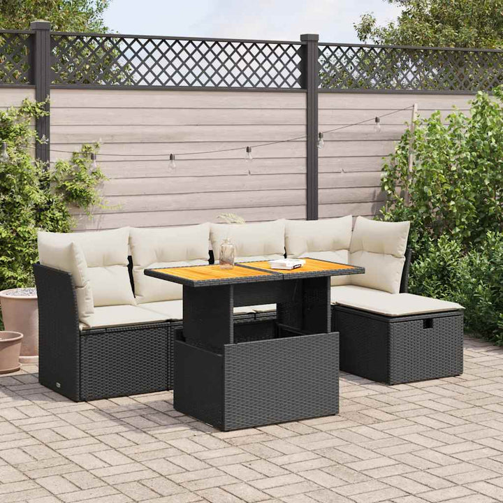 Set Mobilier De Grădină Cu Perne, 6 Piese, , Poliratan