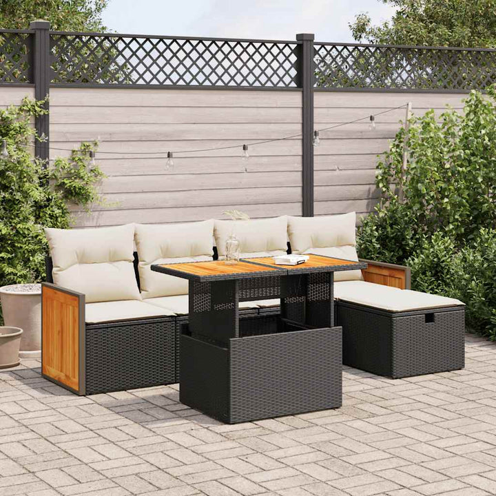 Set Mobilier De Grădină Cu Perne, 6 Piese, , Poliratan